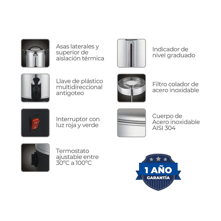 Percolador 11 Litros Maigas PERM11 Acero Inoxidable 220V – miniatura 2