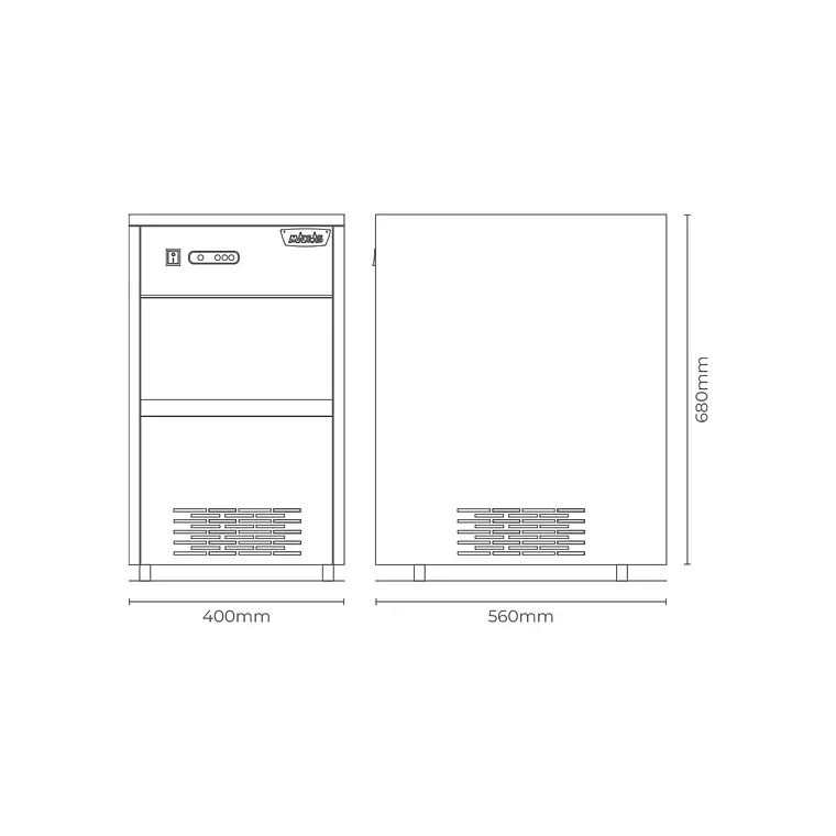 Fabricadora de Hielo Maigas ZB-26 26 Kg Día Acero Inoxidable – miniatura 2