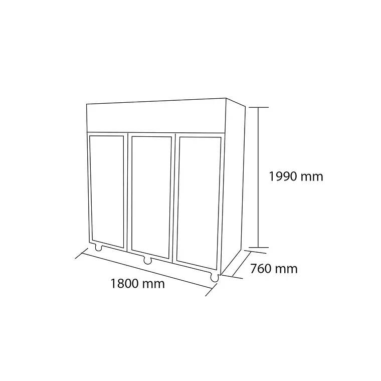 Refrigerador A.I. 3 puertas de vidrio 1500 lt Maigas – miniatura 3