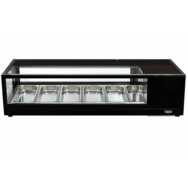 Foto de Vitrina de Sushi Recta 1529 mm. Negra Maigas CS62A - Gastronómica Real