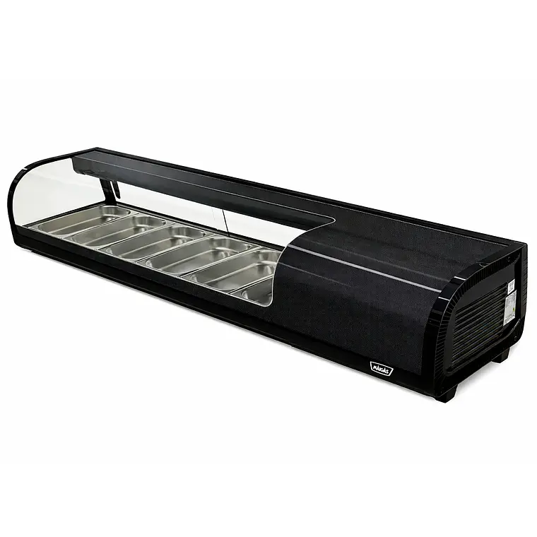 Foto de Vitrina de Sushi Curva 1529 mm. Negra Maigas CS62N - Gastronómica Real