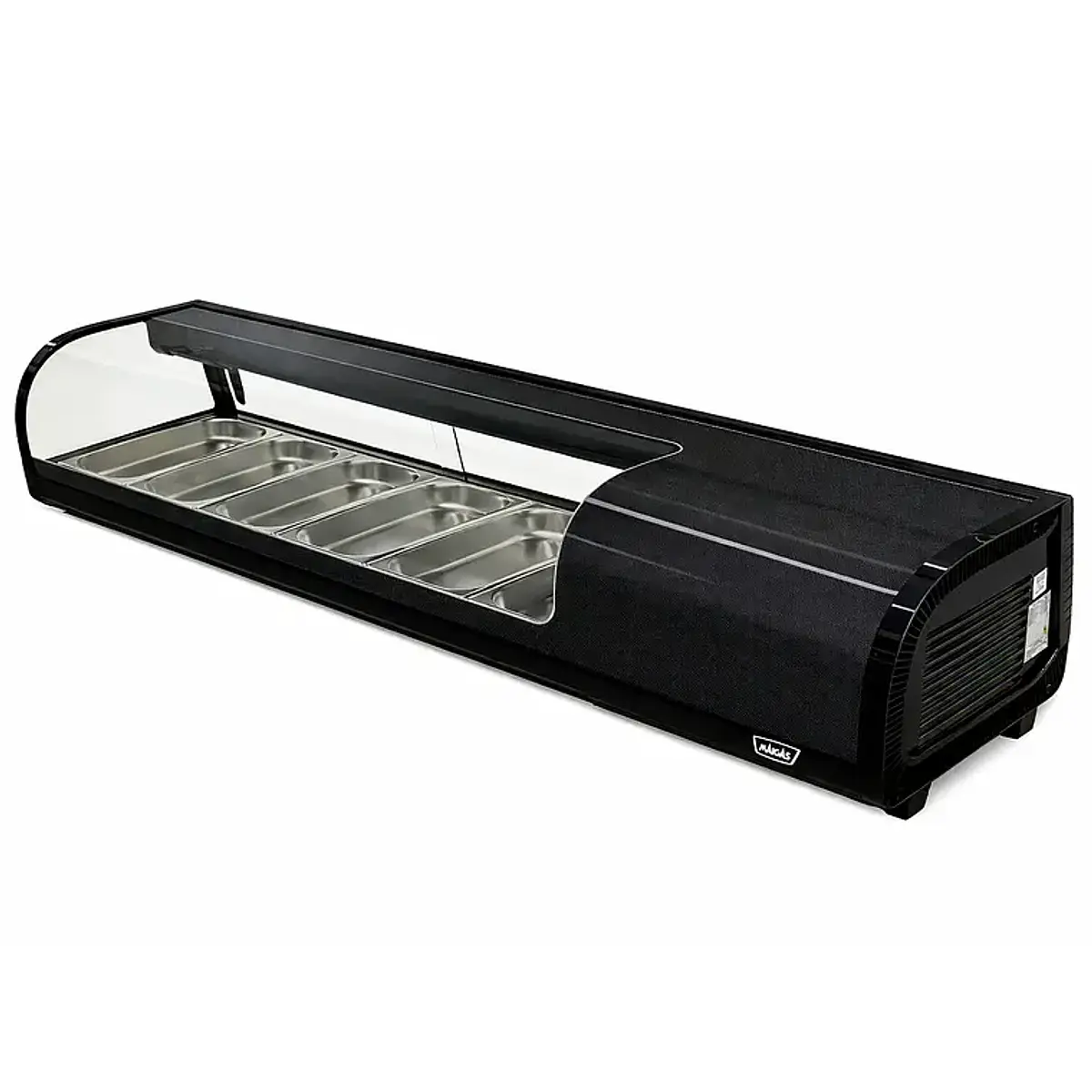 Vitrina de Sushi Curva 1529 mm. Negra Maigas CS62N