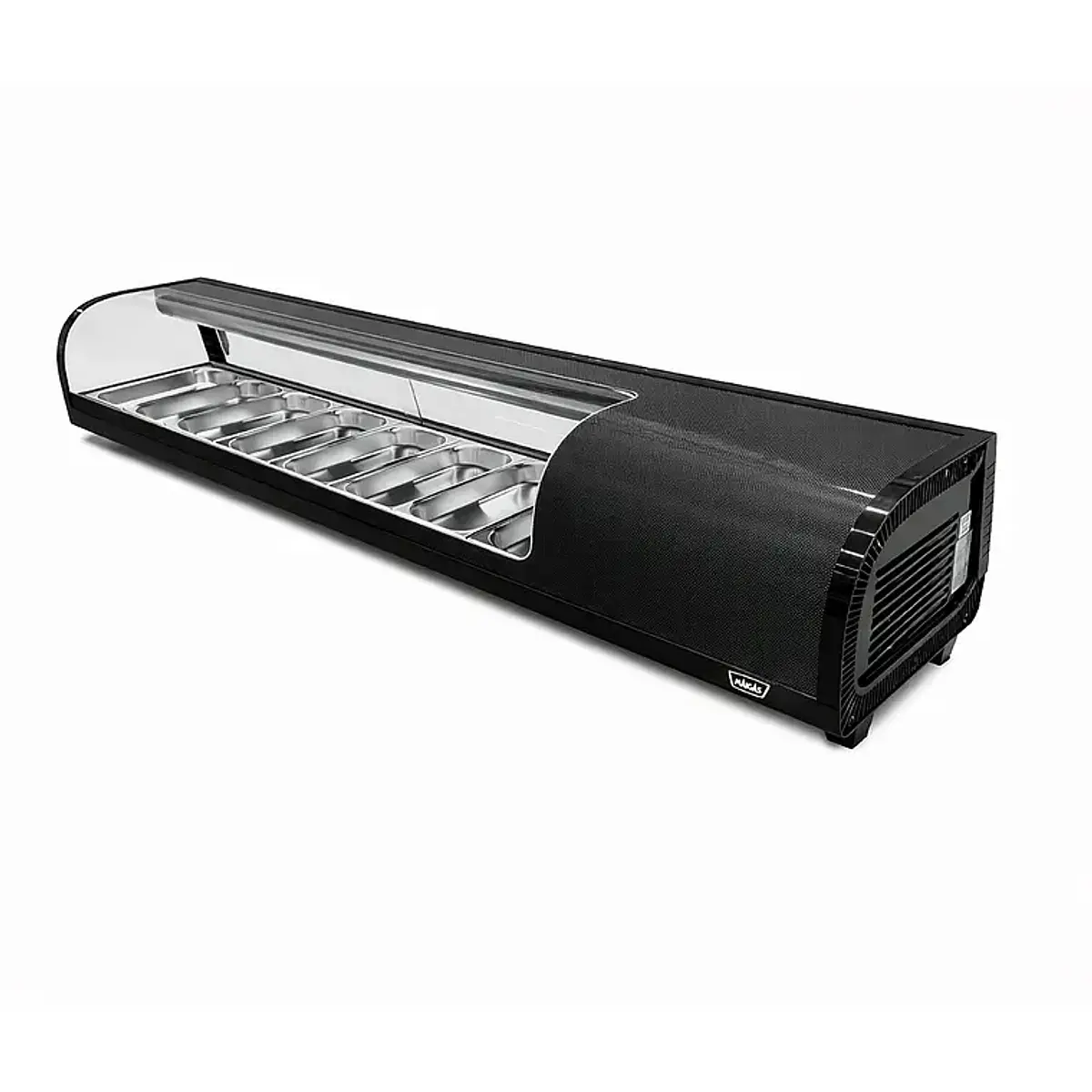 Vitrina de Sushi Curva 1800 mm. Negra Maigas CS132N