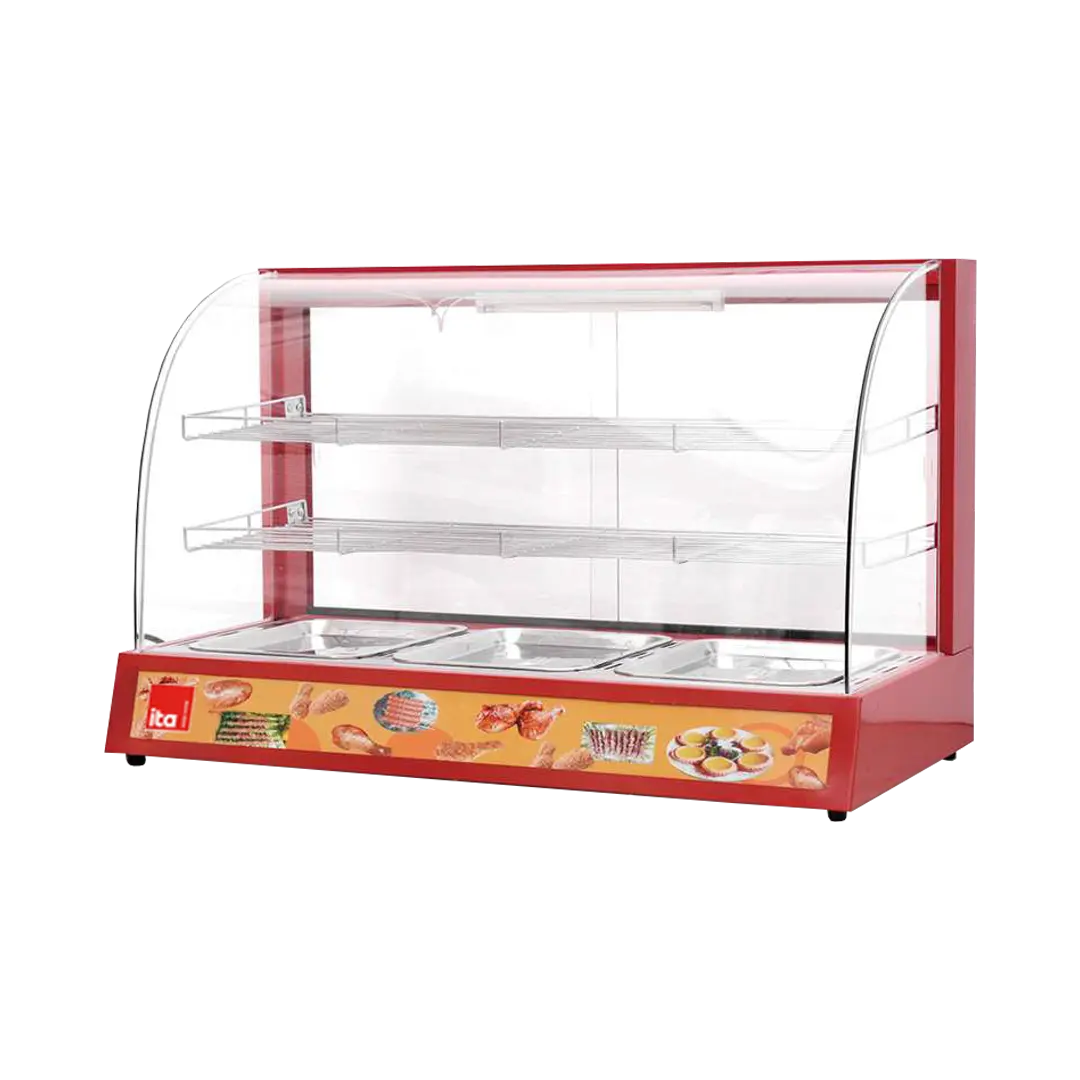 Vitrina Mantenedora de Calor ITA 3 Bandejas Roja 95 cm – miniatura 1