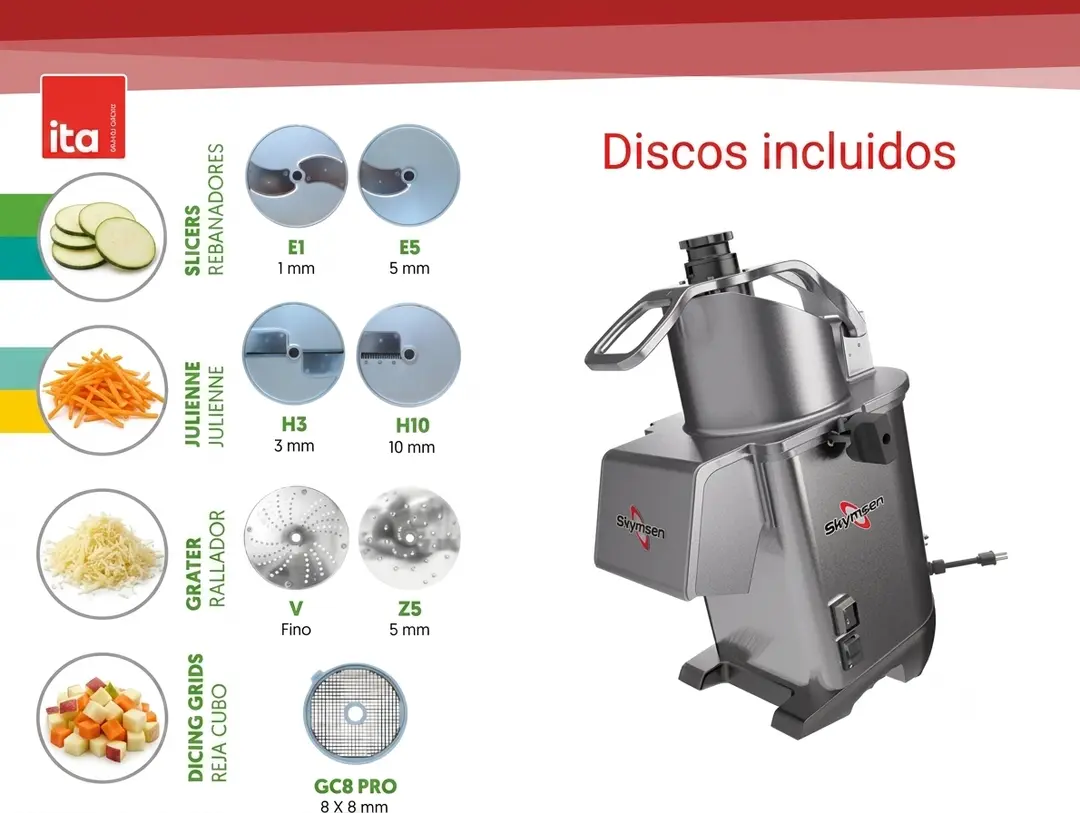 Procesadora de Alimentos Skymsen PA7 PRO 7 Discos – miniatura 2