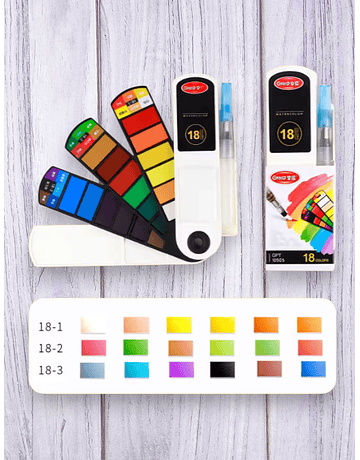 Acuarelas sólidas / Abanico Paleta Tradicional