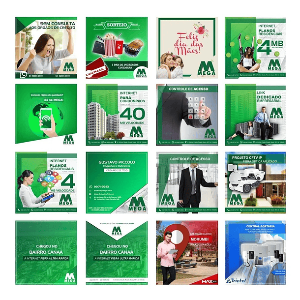 70 Artes Mídias Sociais Provedor de Internet Editáveis Photoshop + Png 1