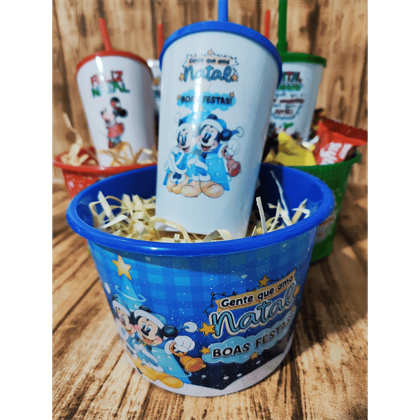 20 Artes para Baldinho e copo Natal Turma do Mickey em Photoshop 2