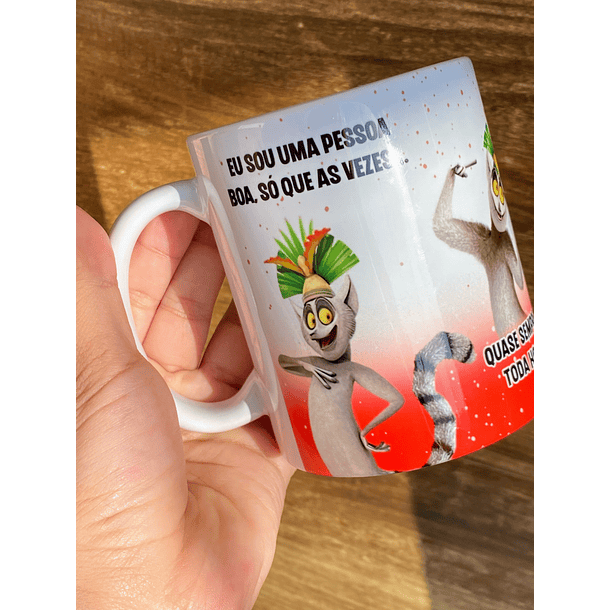 Arte Caneca Eu sou uma Pessoa boa, só que as vezes... Rei Julien Arquivo Png 1