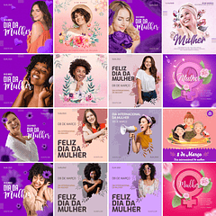 85 Artes Mídias Sociais Dia da Mulher Editáveis Photoshop