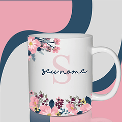 26 Arte para Caneca Alfabeto Rosa e Azul em Jpg 