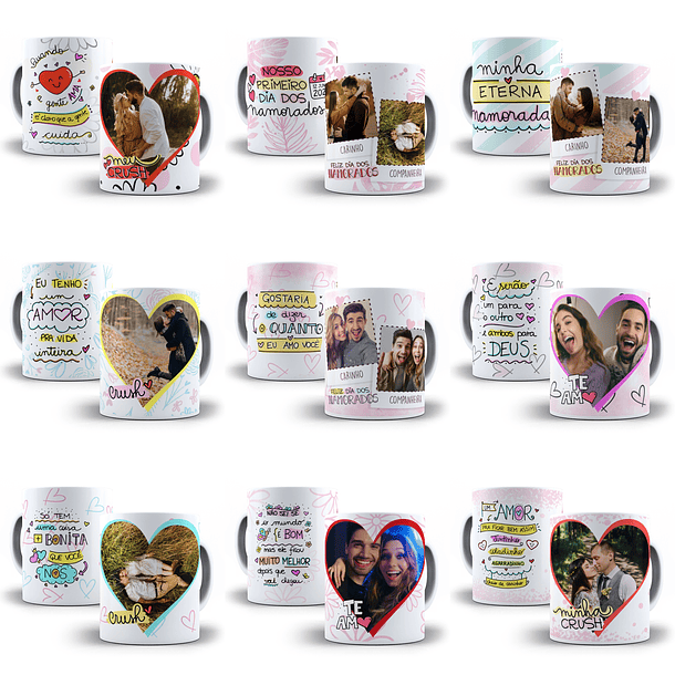 20 Artes Caneca Dia dos Namorados Editável Cdr + Png 2