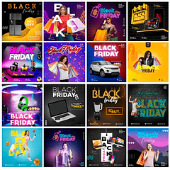 Artes Mídias Sociais Black Friday Editáveis Photoshop