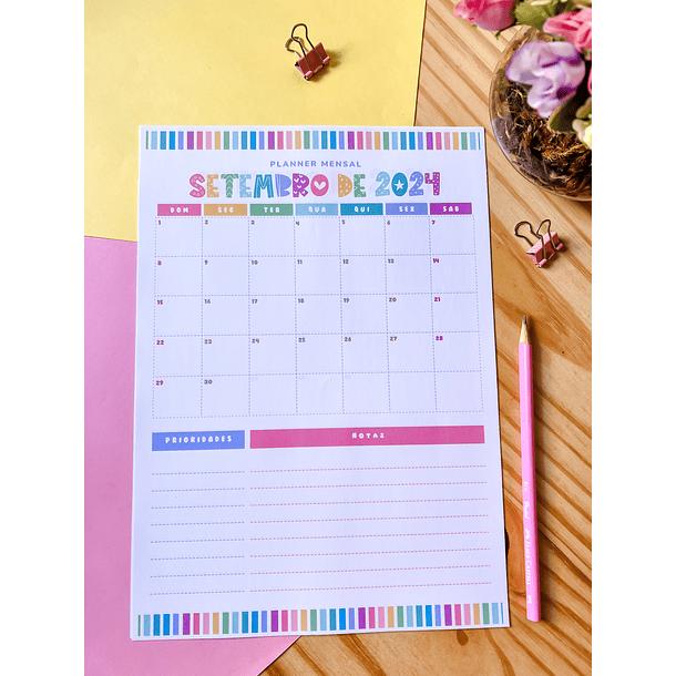 Arquivo Planner Mensal A4 2024 em Pdf 5
