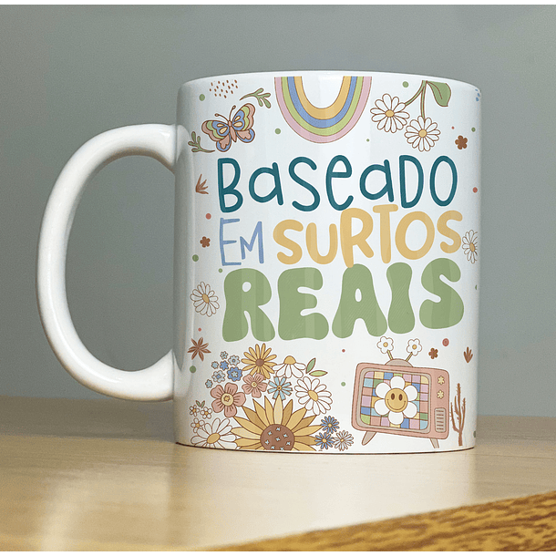 Arte Caneca Baseado em Surtos Reais  Azul Arquivo Png