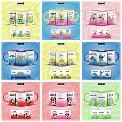 30 Artes para Caneca  Personagens Degradê em Jpg