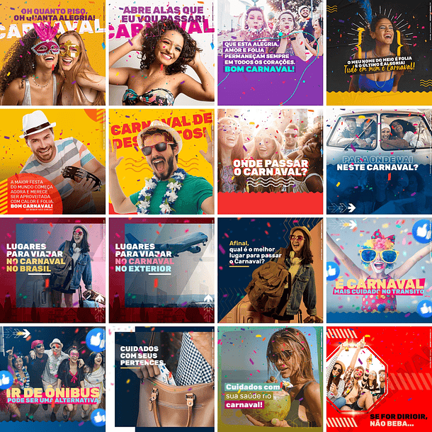 50 Artes Carnaval Mídias Sociais Templates Editáveis Photoshop 2
