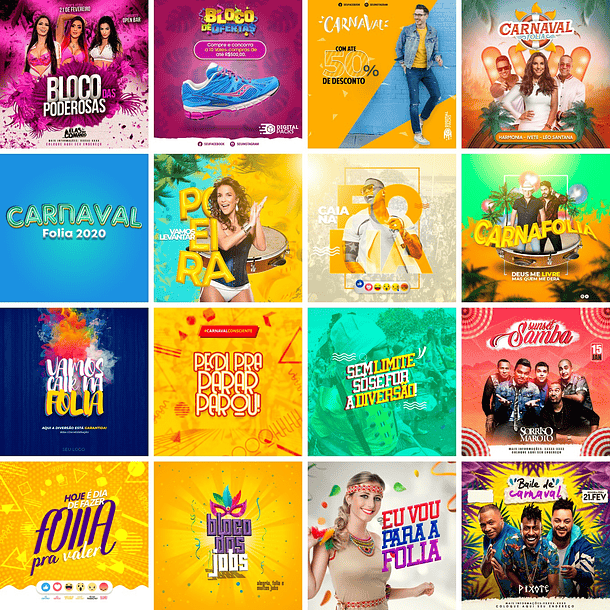 90 Artes Carnaval Mídias Sociais Templates Editáveis Photoshop 4