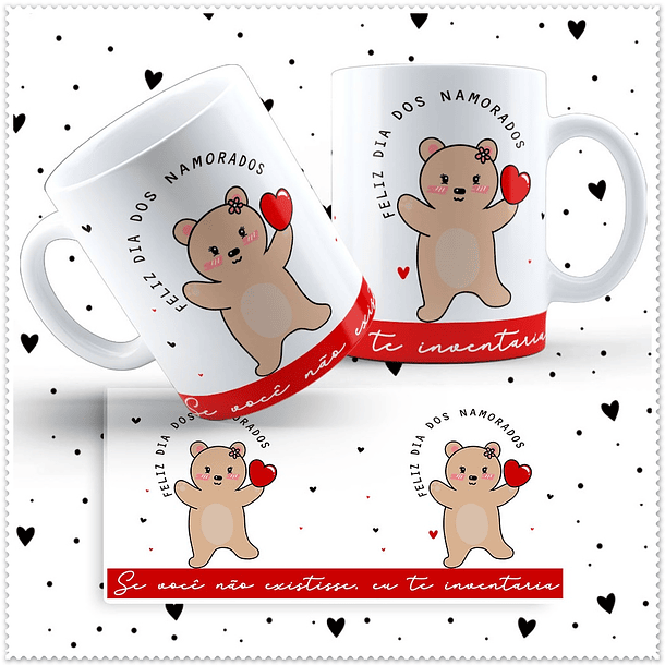 12 Artes para Caneca Dia dos Namorados Ursinho Love em Jpg 11