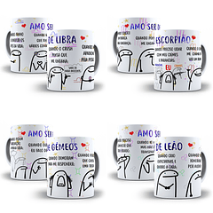 12 Artes Caneca Flork Signos 3 Editável em Corel Draw + Png