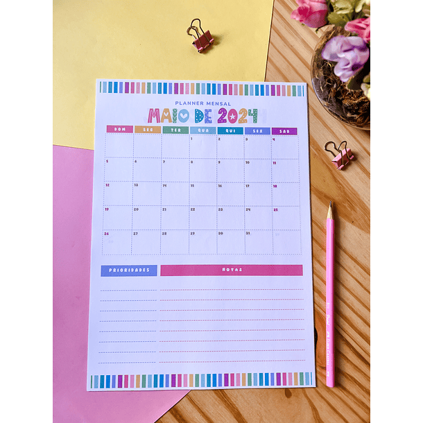 Arquivo Planner Mensal A4 2024 em Pdf 15