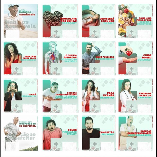 130 Artes para Cardiologista Mídias Sociais Editáveis Photoshop + Png 3