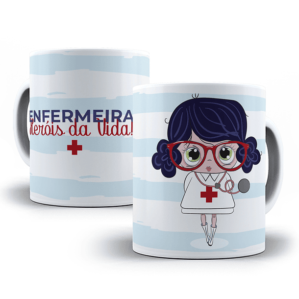 15 Artes para Caneca Enfermagem Editável em Corel Draw 7