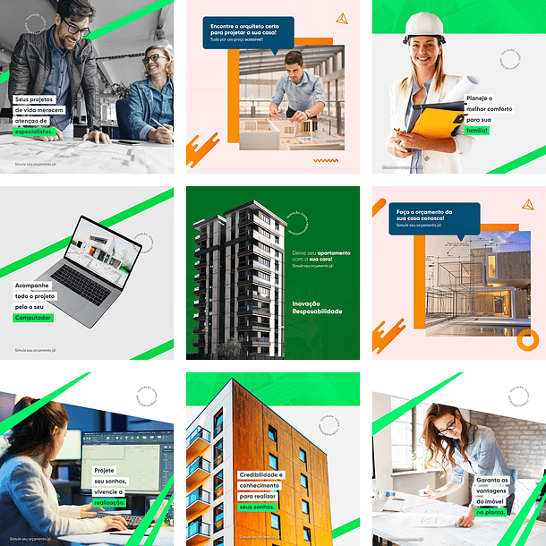 20 Artes Mídias Sociais Arquitetos Arquitetura Editáveis Photoshop + Png 1