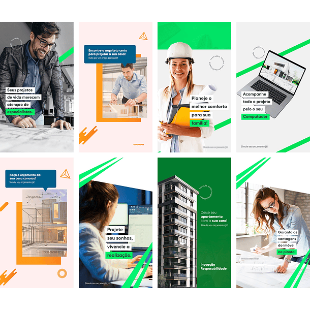 20 Artes Mídias Sociais Arquitetos Arquitetura Editáveis Photoshop + Png 2