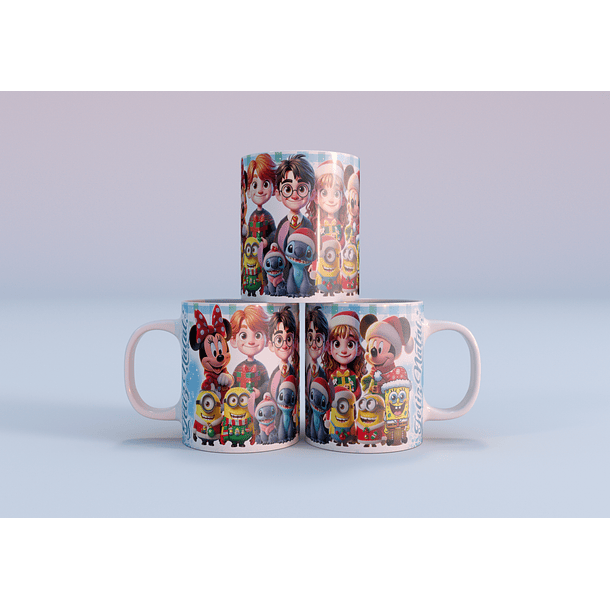 37 Artes para Caneca Natal Personagens Arquivo em Jpg 8