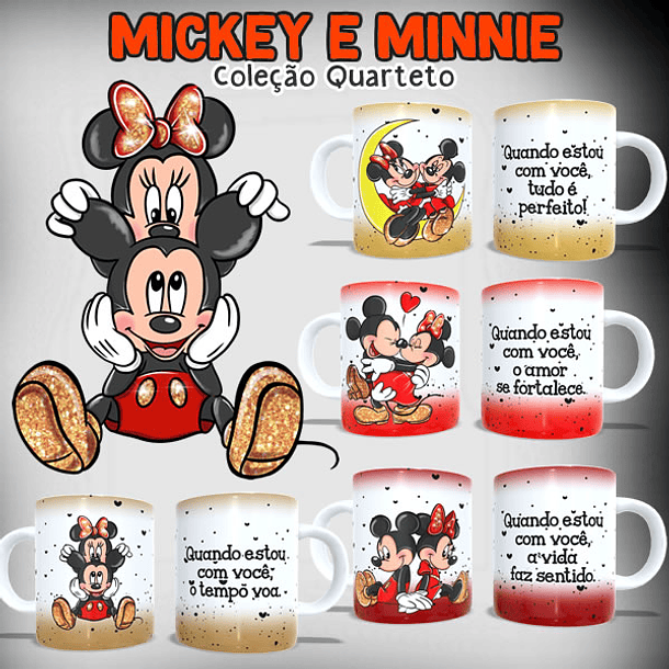 8 Artes para Caneca Mickey e Minnie Arquivo em Jpg 1