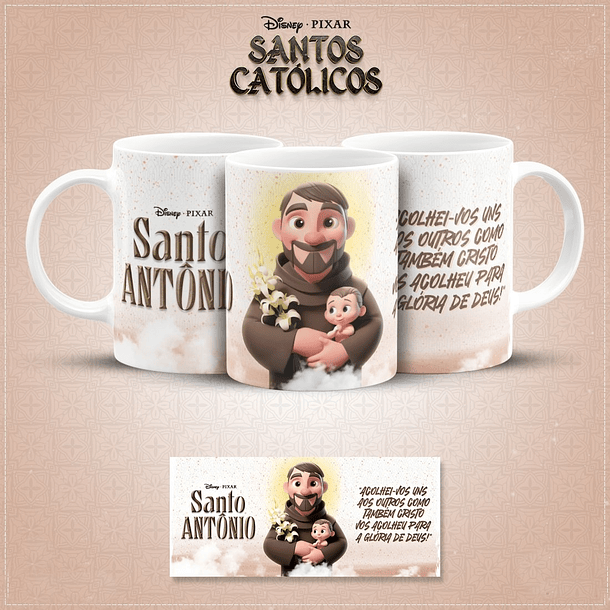 20 Artes para Caneca Santinhos Católicos Pixar em Jpg 7