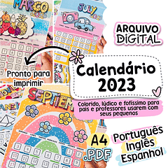 Atividades Calendário Infantil para imprimir em Pdf