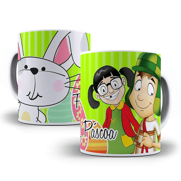 Arte Caneca Feliz Pascoa Chaves Arquivo Png
