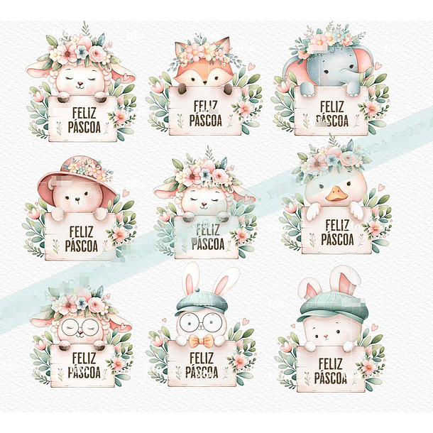 Kit Digital Páscoa Cut Bunnies em Png   6