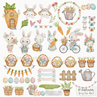 Kit Digital Páscoa Jardim em Png  3