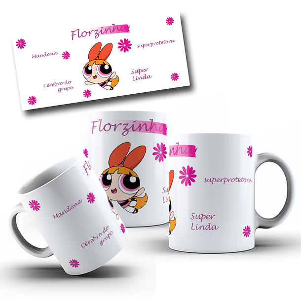 4 Artes para Caneca Meninas Super Poderosas Arquivo em CorelDraw 4