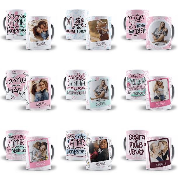 20 Artes Caneca Dia das Mães Editável em Corel Draw + Png 2