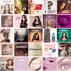 220 Artes Mídias Sociais Salão de Beleza Editáveis Photoshop + Png 3