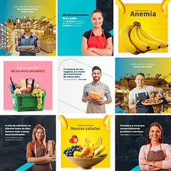 20 Artes Mídias Sociais Comerciante Vendas Editáveis Photoshop + Png