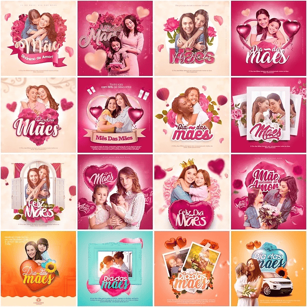 70 Artes Mídias Sociais Dia das Mães Editáveis Photoshop 1