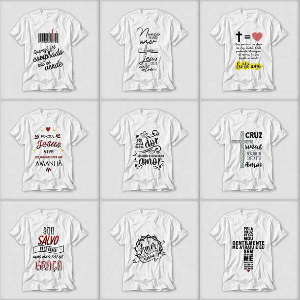 100 Artes para Sublimação Gospel Caneca, Camisa, Almofadas Editável em Corel Draw 4