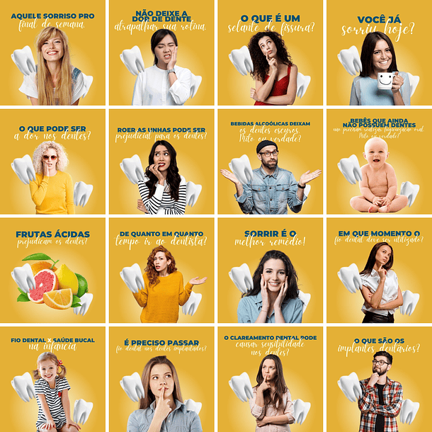 Pack Canva Dentista Odonto Templates Editáveis 200 Artes + Legendas 6
