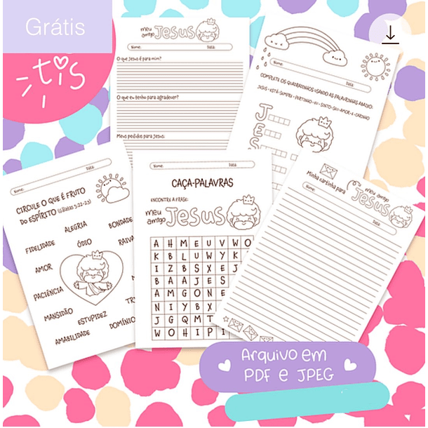 Arquivo Atividade Meu Amigo Jesus em Pdf Baixar Grátis