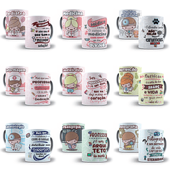 100 Artes para Caneca Profissões Sublimação Editável em Corel Draw