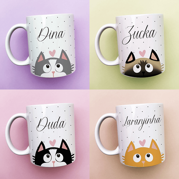  17 Artes Caneca Gatinhos Arquivos Pdf Editável + Png 3