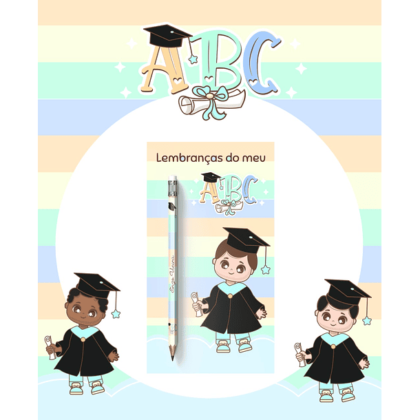 Kit Digital Formatura ABC Menino e Menina  em Png 5
