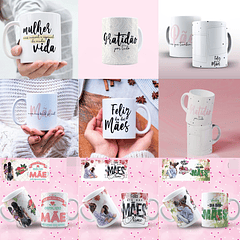 Pacote de Artes para Canecas Dia das Mães 21 Sublimação