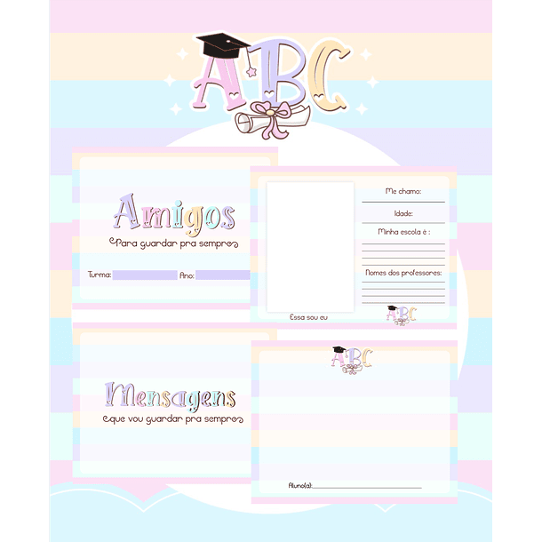 Kit Digital Formatura ABC Menino e Menina  em Png 9