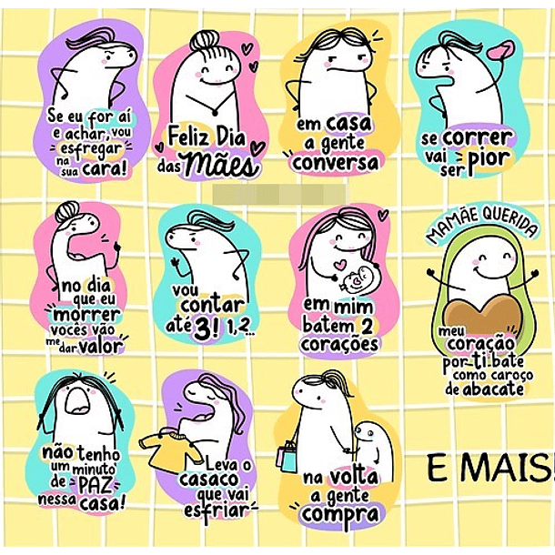 Kit Digital Flork Dia das Mães sem fundo Lt8 Arquivos Png 2